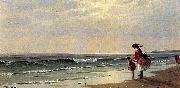 Alfred Thompson Bricher At the Shore oil